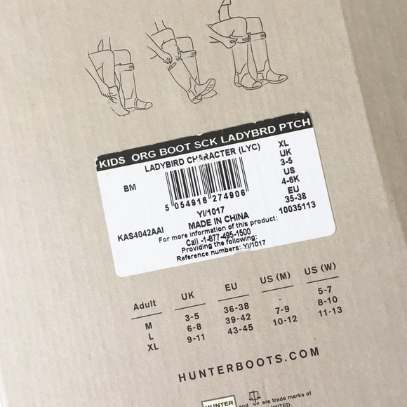 new Hunter ✪ Kids Original Ladybug Patch ✪ Wellies Boot Socks ✪ Navy XL - Picture 5 of 8